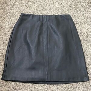 Hollister Black Faux Leather Mini Skirt with Center Seam